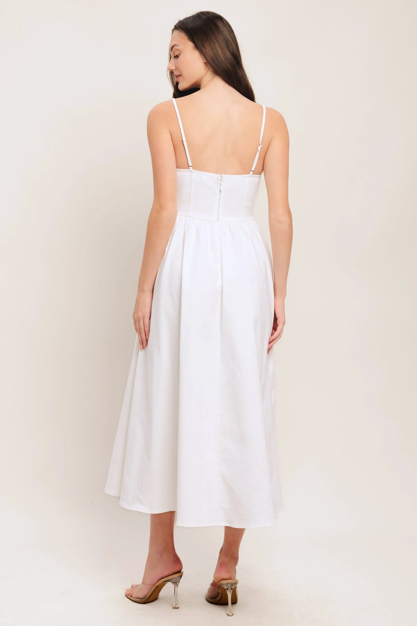 CLOUD PETAL WHITE DENIM MIDI DRESS- FINAL SALE - Image 2