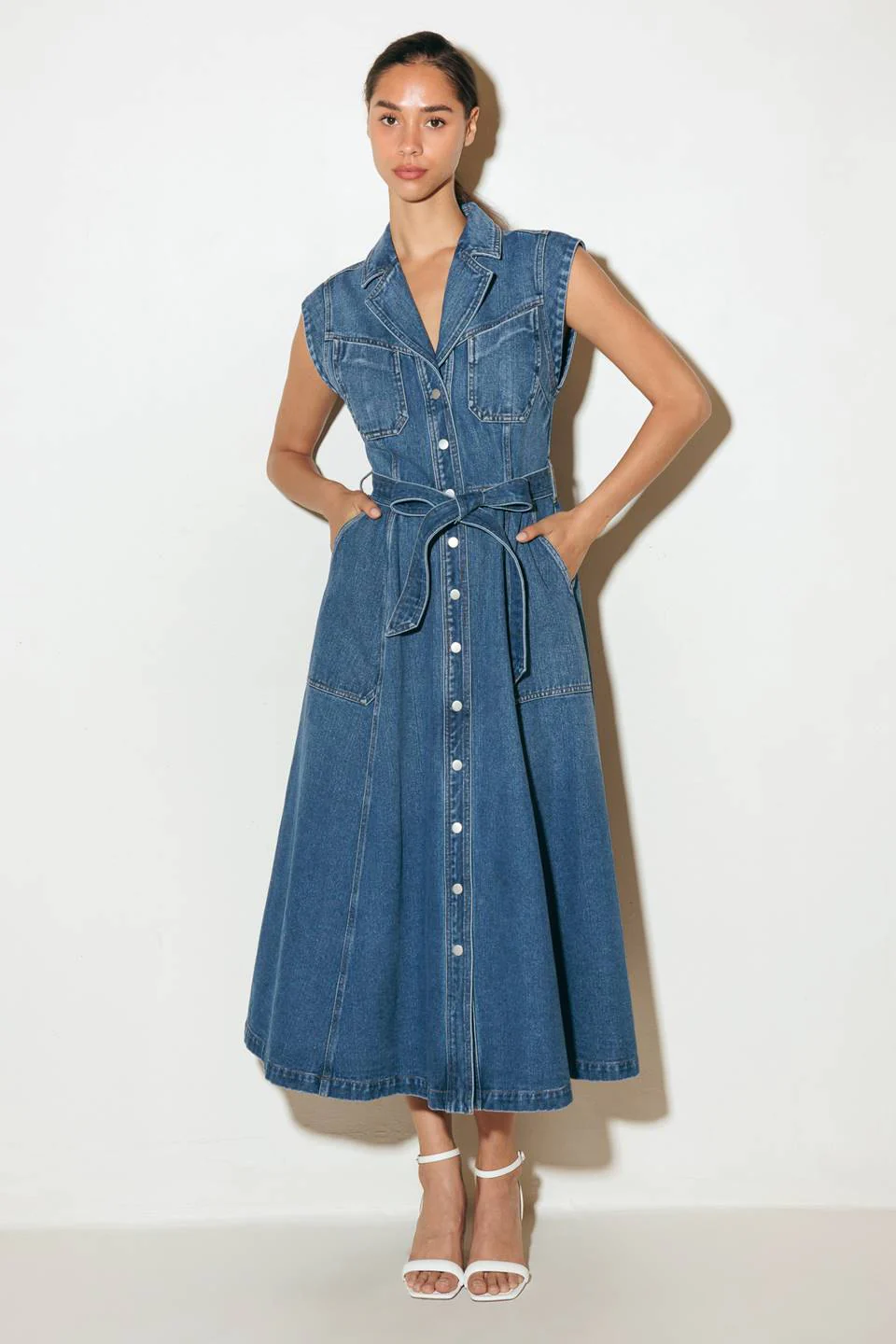 Ellery Washed Denim Midi Shirt Dress - FINAL SALE
