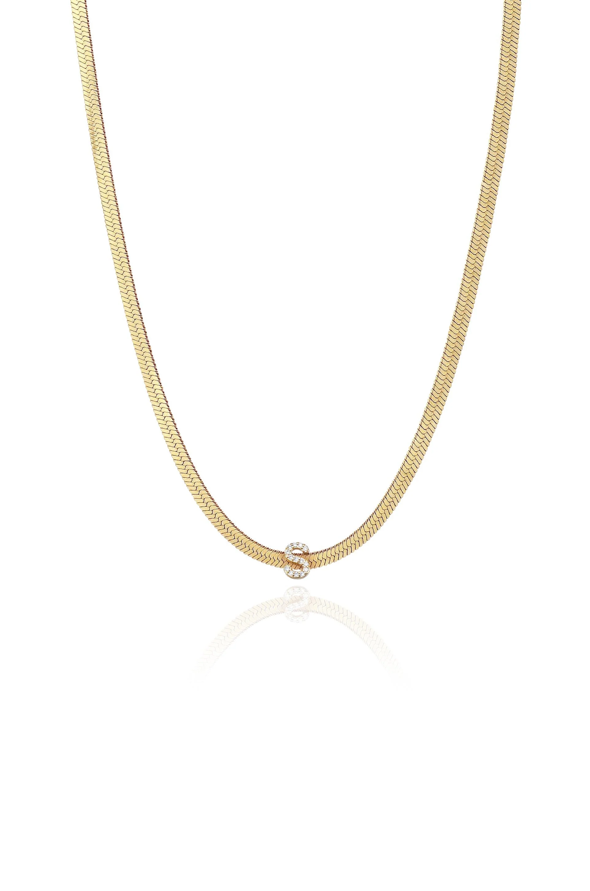 Initial Herringbone Necklace - Image 23