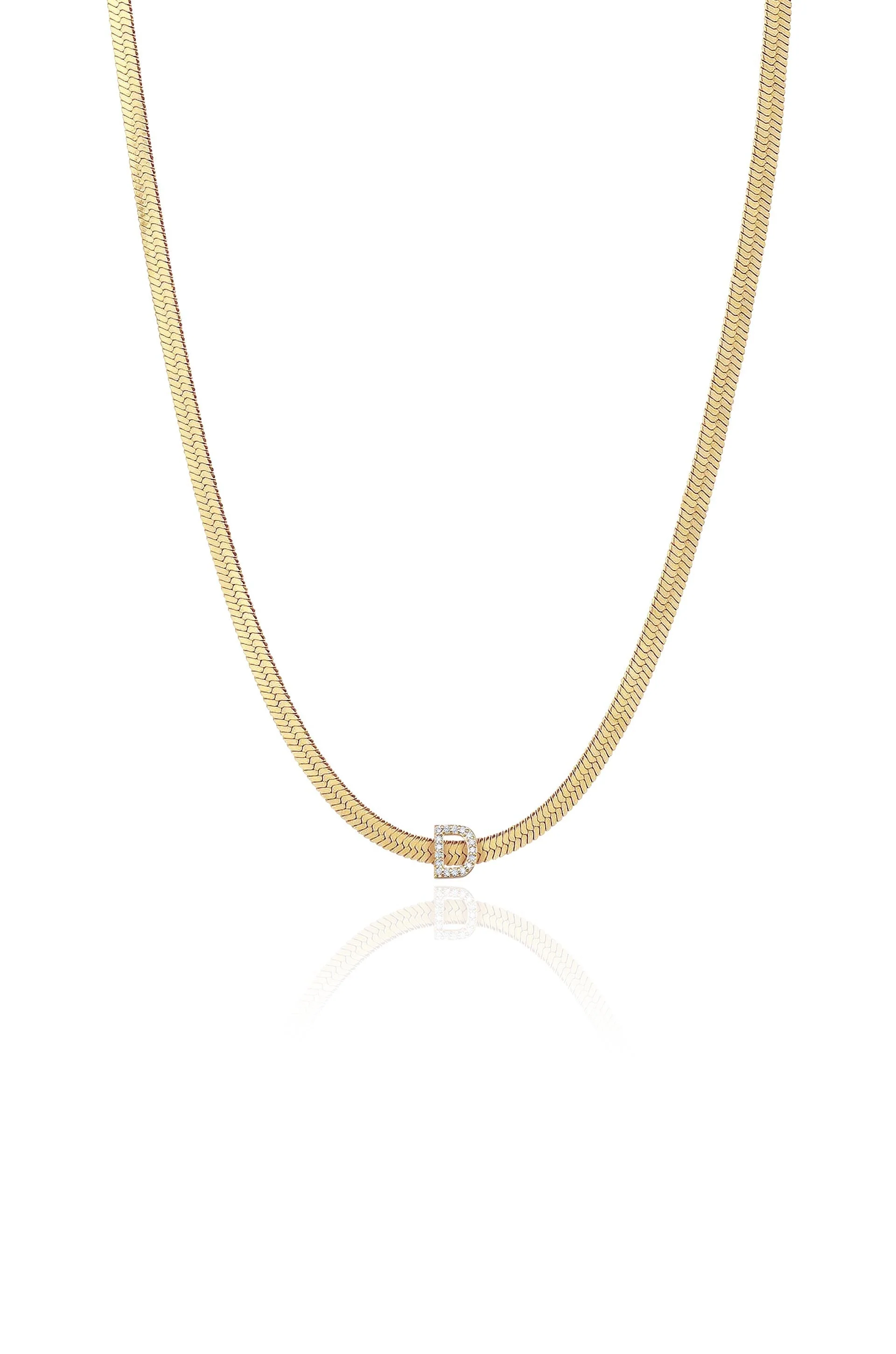 Initial Herringbone Necklace - Image 9
