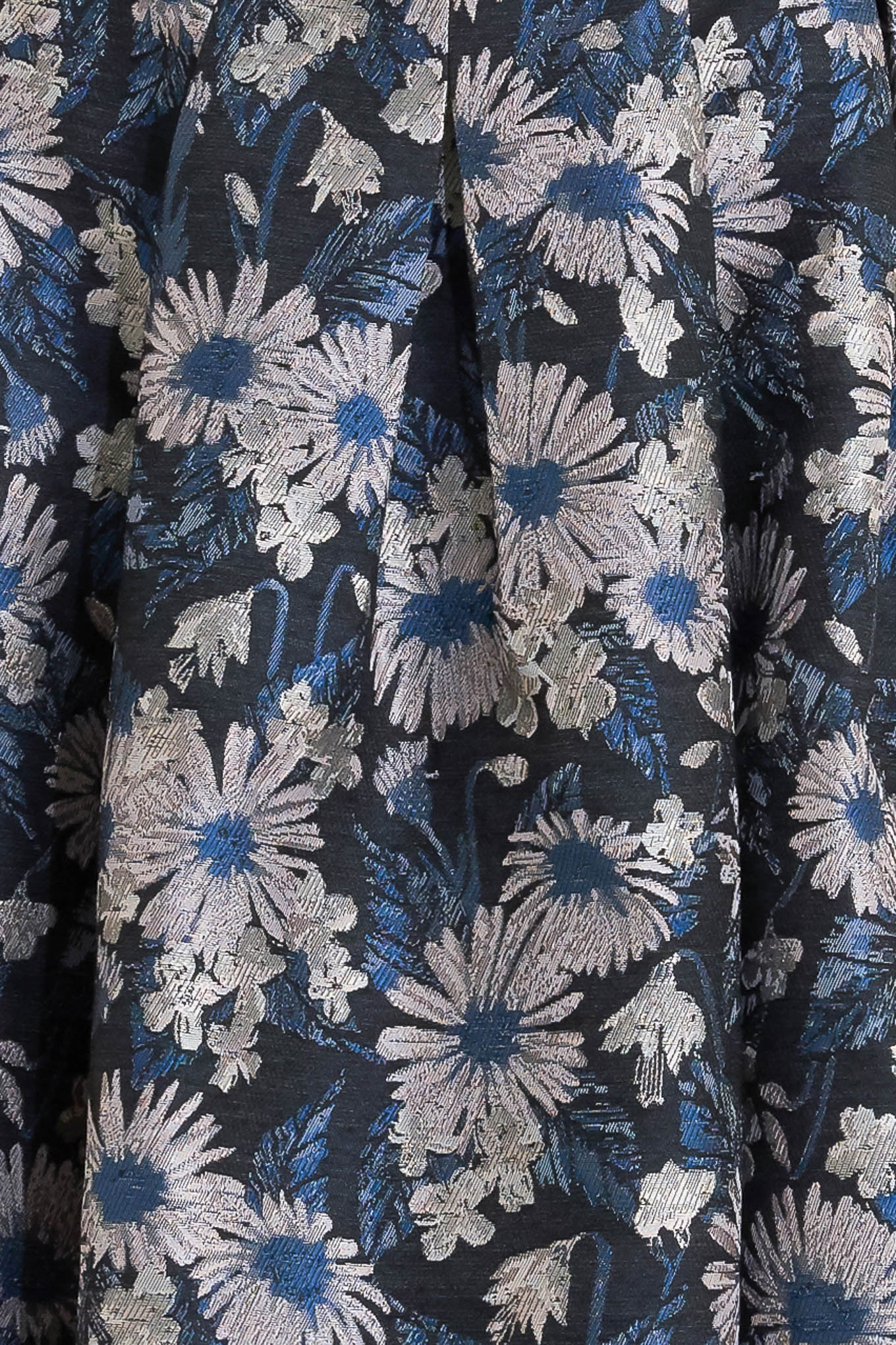 NAVY FLORAL JACQUARD MIDI DRESS WITH POCKETS - Image 6