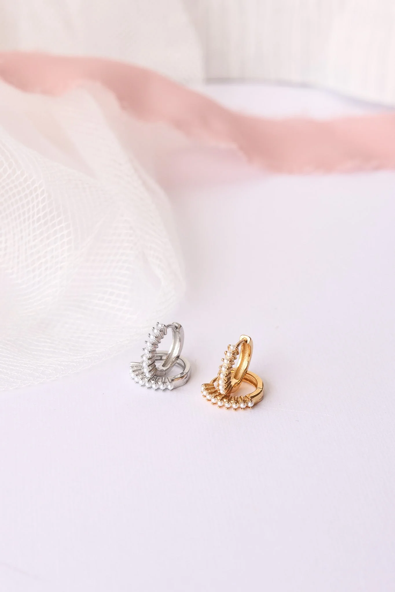 Pearl Mini Hoop Earring